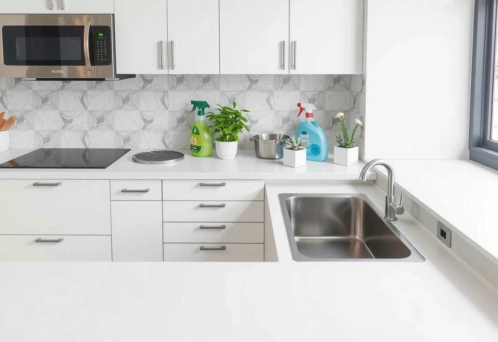 Image of a residential kitchen being cleaned