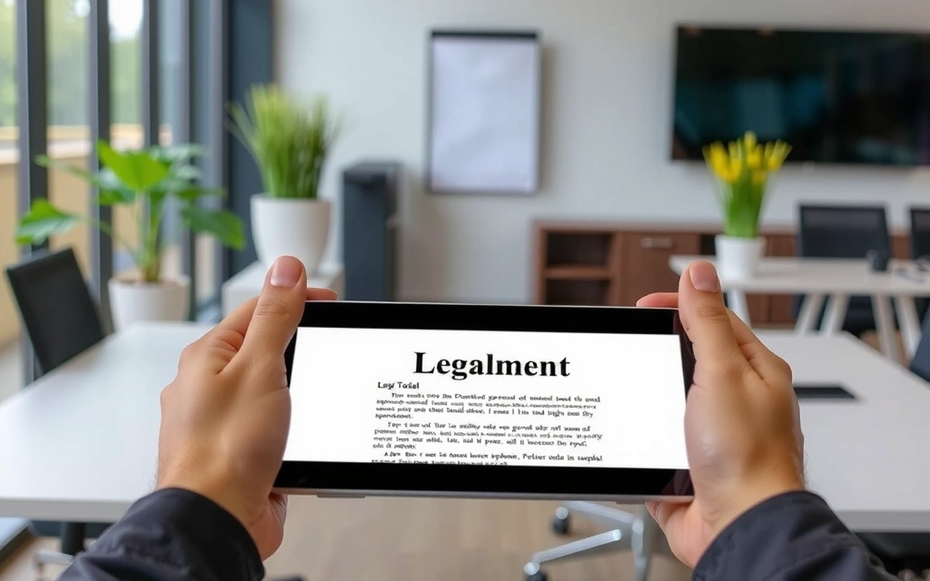 Person reading terms and conditions on a tablet