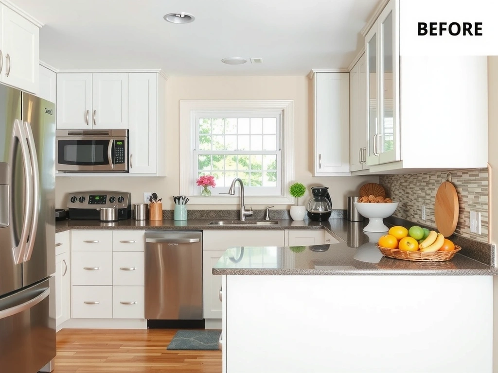 After: A sparkling clean and organized kitchen, meticulously cleaned by cleanservice.